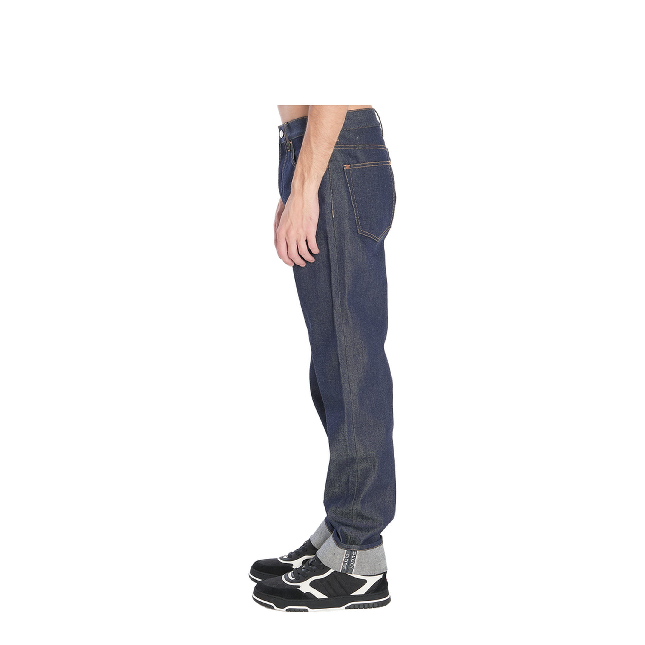 Denim Trousers with Hem Details - Image 3