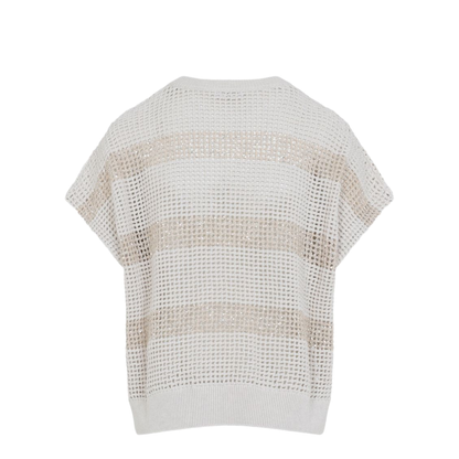 Knit Striped Sweater Ivory - Image 3