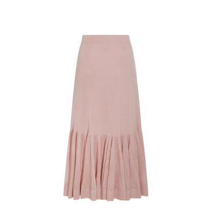 Luna Pleated Frill Skirt - Dusty Pink - Image 4