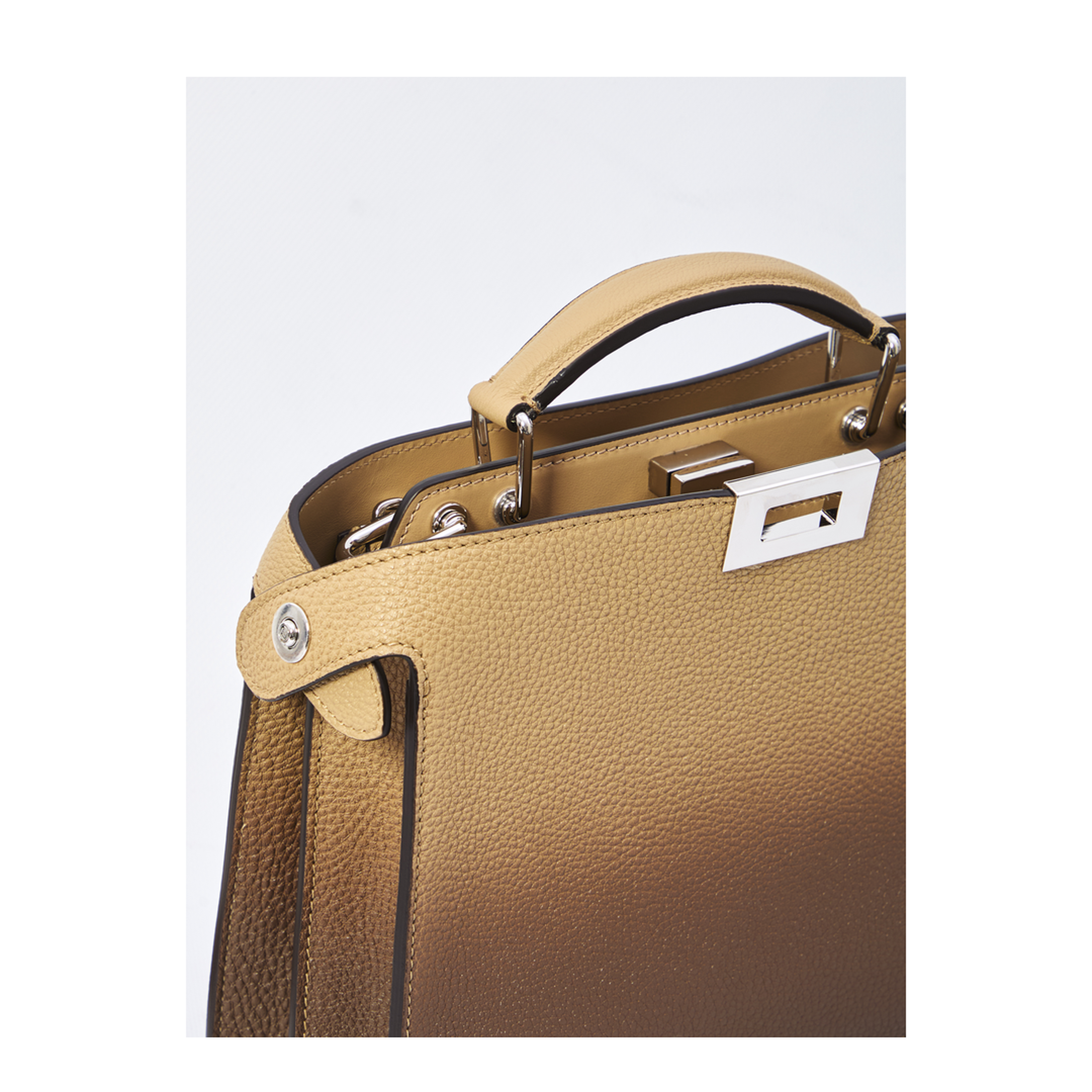 Peekaboo ISeeU Small Leather Shoulder Bags - Beige - Image 4