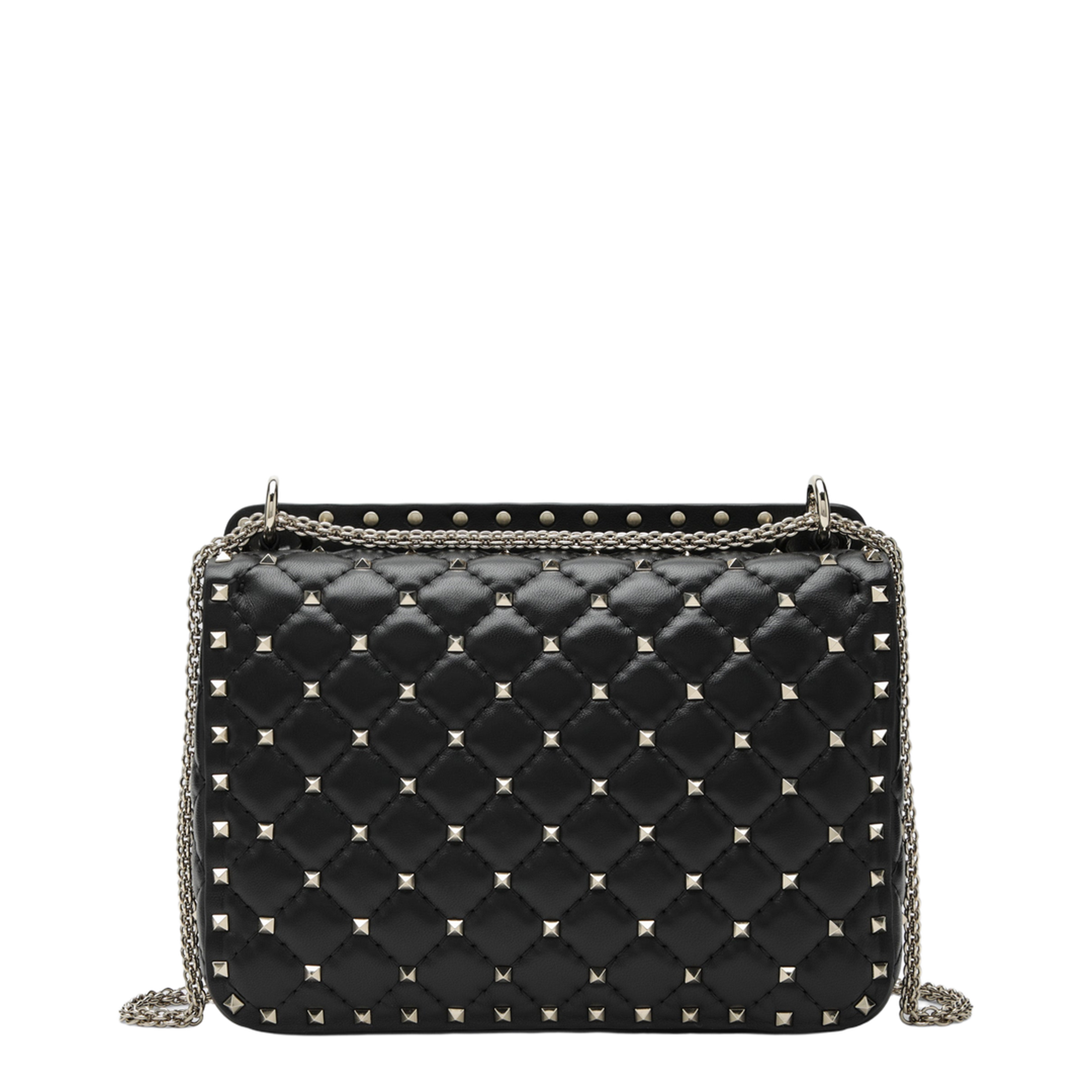 Medium Rockstud Spike Bag in Black Nappa Leather - Image 2