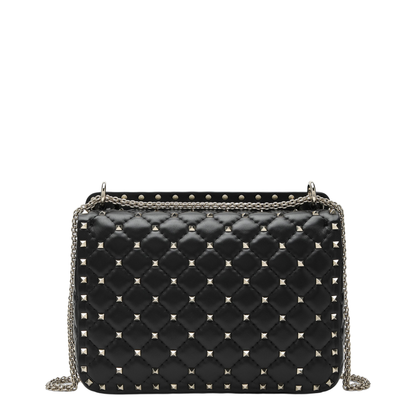 Medium Rockstud Spike Bag in Black Nappa Leather - Image 2