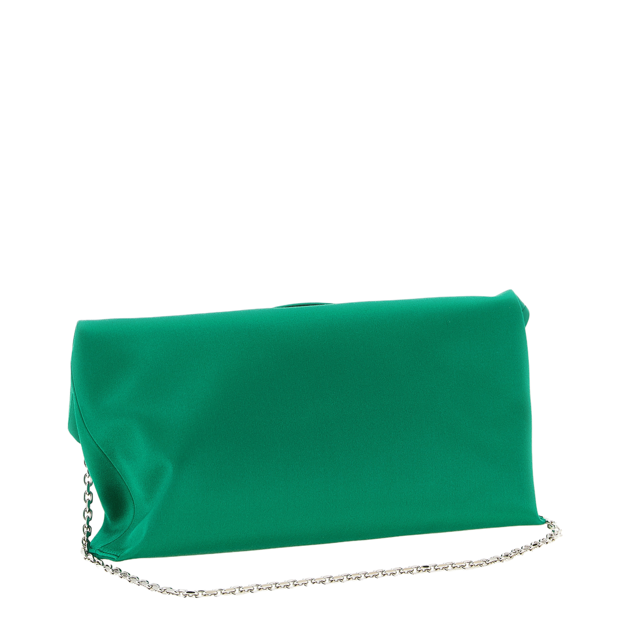 Trompette Clutch Satin Green - Image 2
