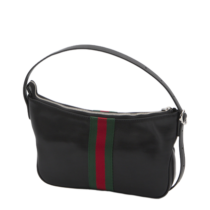 Lunetta Small Crossbody Bag in Black Leather - Image 2