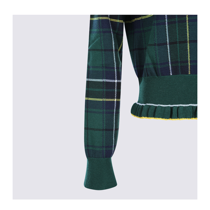 Wool Tartan Jumper Dark Green Blue - Image 8