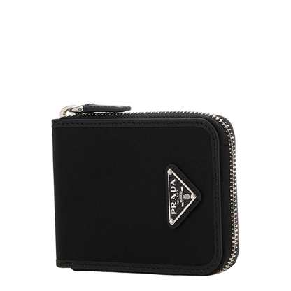 Re-Nylon and Saffiano Leather Bi-Fold Wallet - Black - Image 2