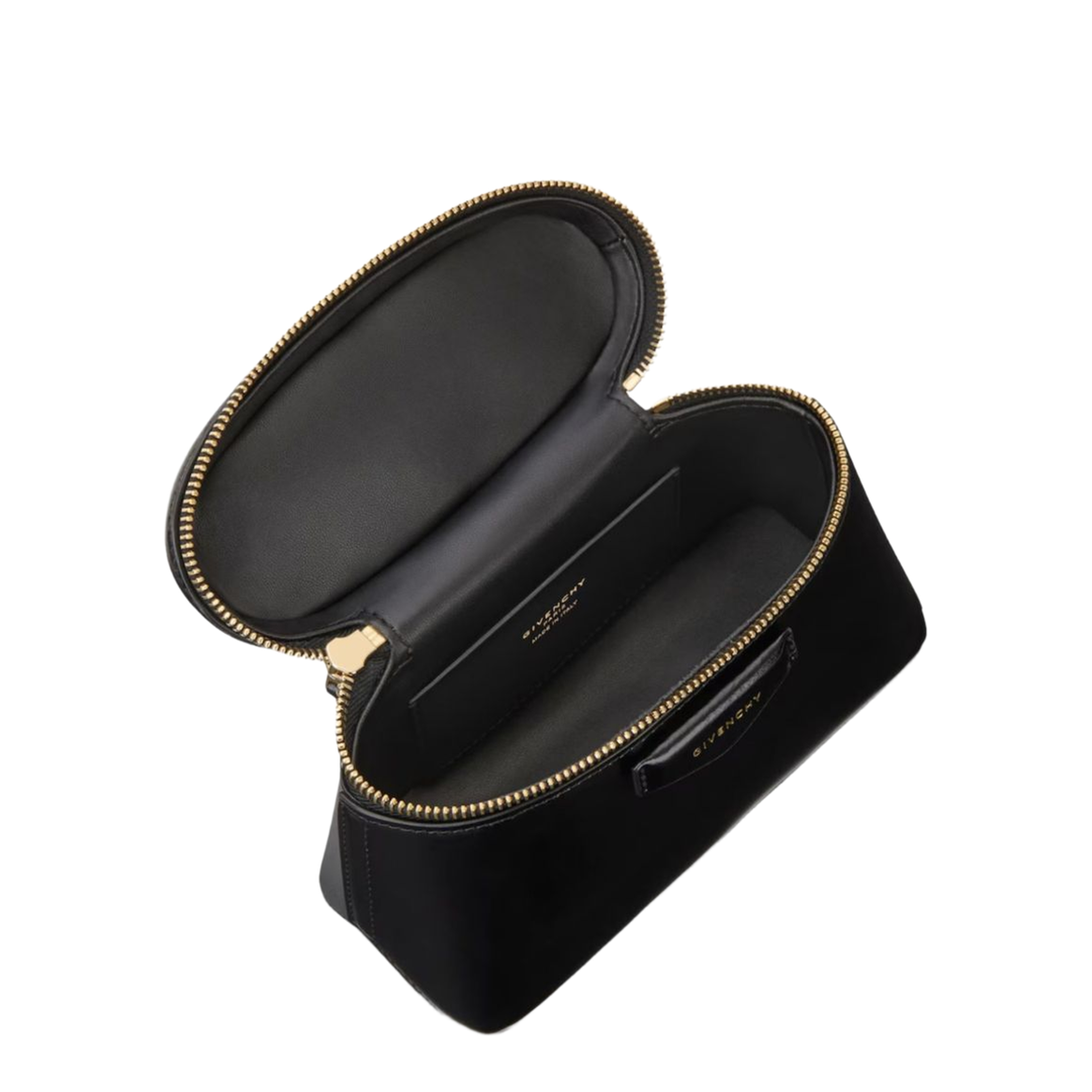 Antigona Calfskin Vanity Bag in Box Leather with Chain - Black - Image 3