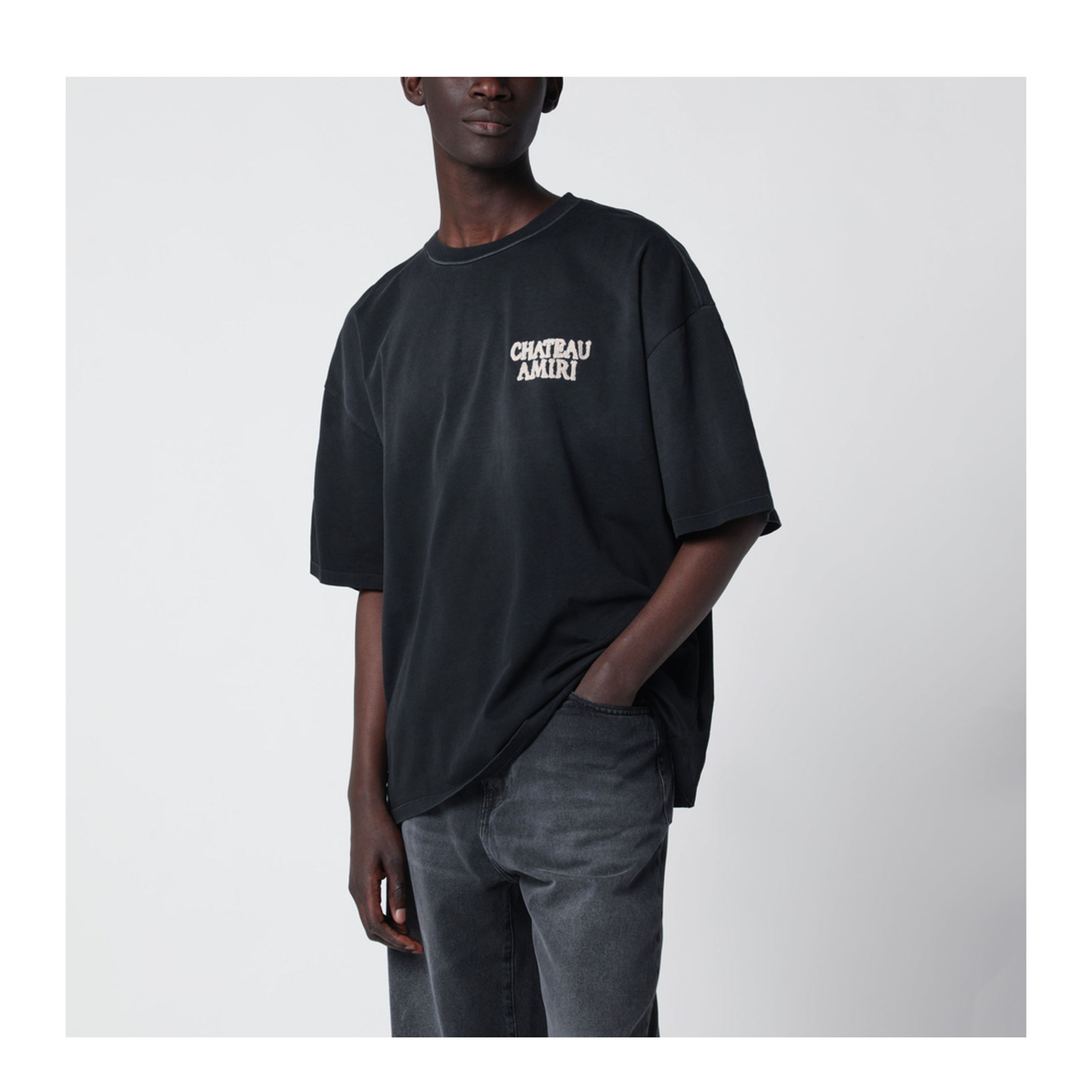 Black T-Shirt With Chateau Logo - Image 1
