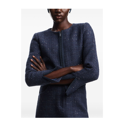 Lurex Tweed Zip-Up Jacket with Micro Sequins - Image 2