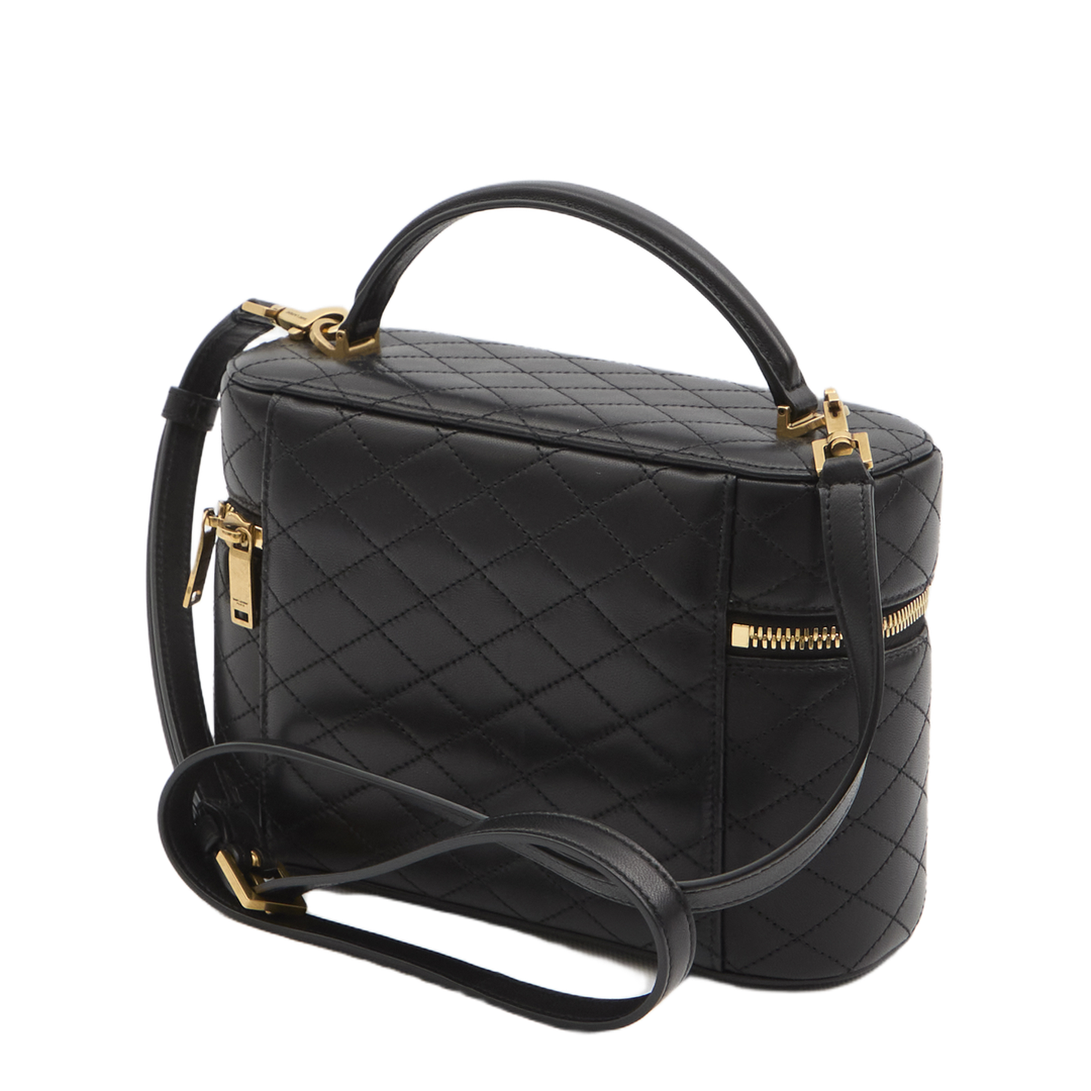 Gaby Large Lambskin Vanity Bag - Black - Image 2