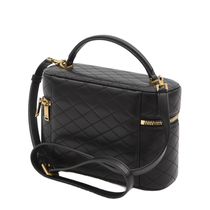 Gaby Large Lambskin Vanity Bag - Black - Image 2