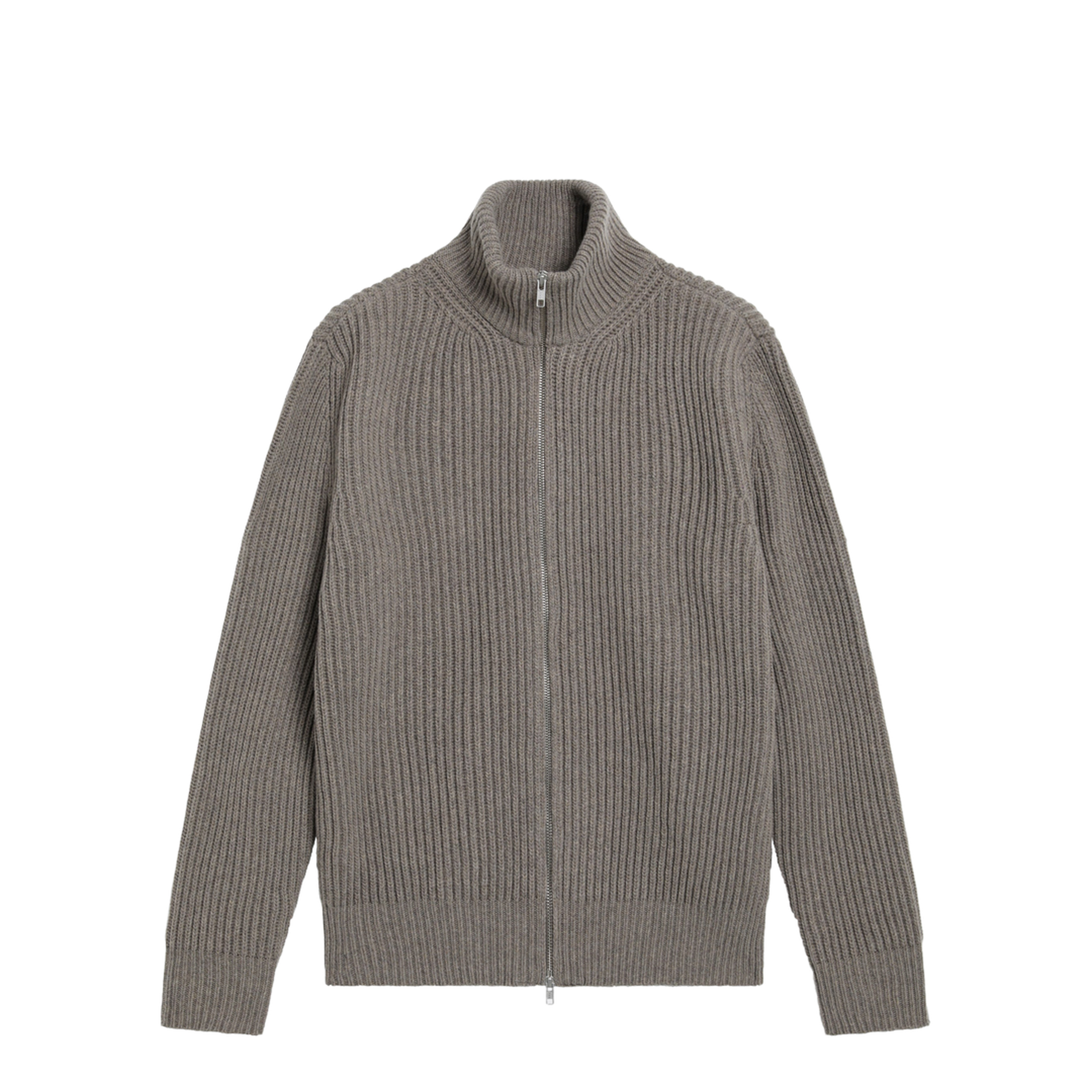 Beige Mélange Wool Cardigan - Image 1