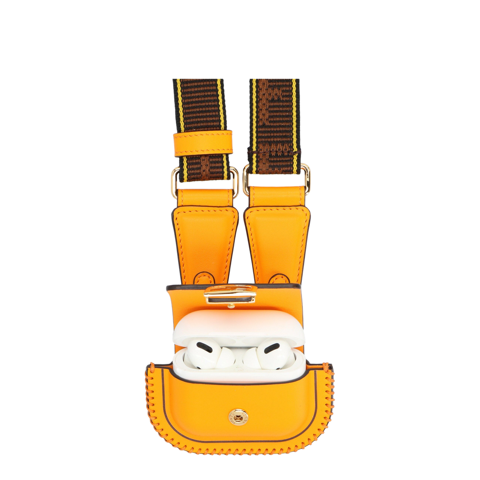 Jacquard Flat Pouch Medium Fabric Brown - Image 2