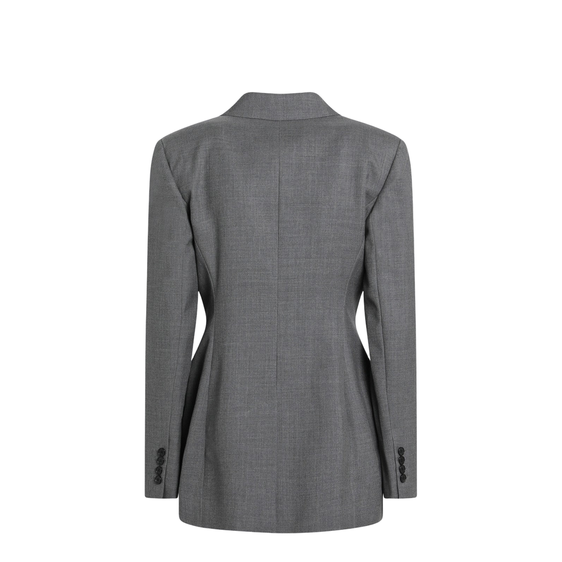 Grey Double-Breasted Wool Jacket - Image 2