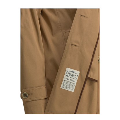 Short Cotton Gabardine Trench Coat - Image 4