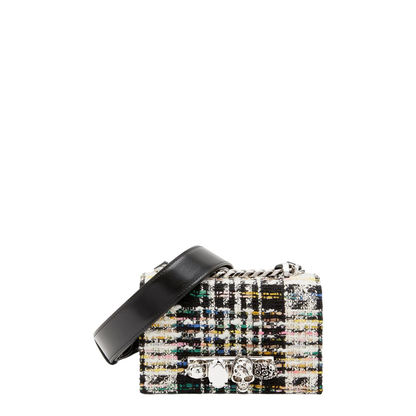 Jewelled Satchel Mini Tweed Crossbody Bag - Image 1