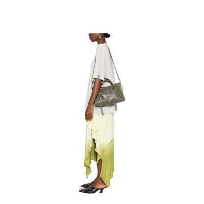 Le City Small Storico Fine-Grained Lambskin Leather Top-Handle Bag - Army Green - Image 5