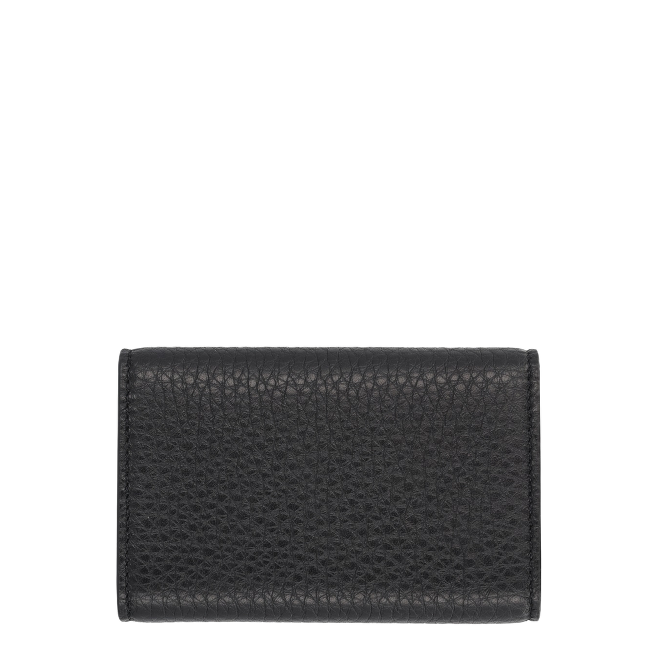 Logo Grained Leather Key Case - Black - Image 2