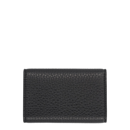 Logo Grained Leather Key Case - Black - Image 2