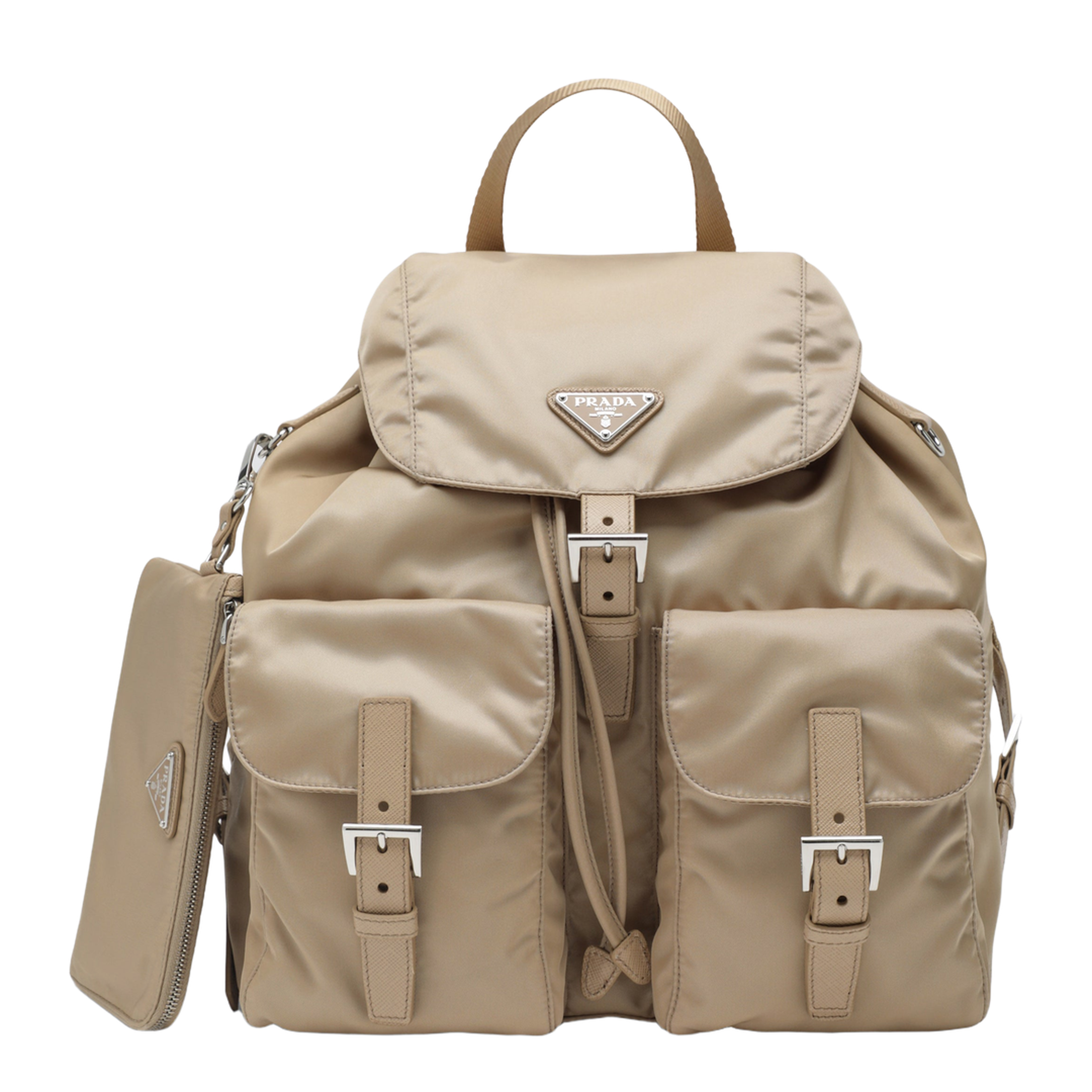 Re-Nylon Medium Nylon Backpack - Camel Brown - Image 1