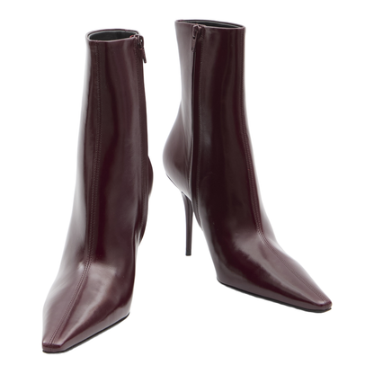 Ashley Booties in Smooth Leather in Bordeaux - Image 5