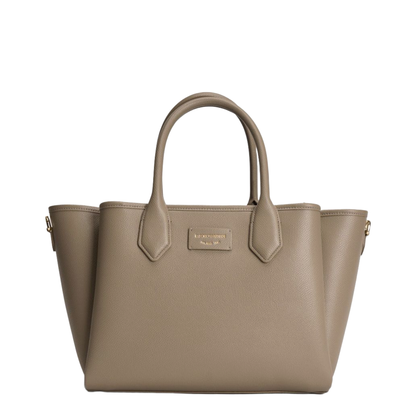 Palmellato Medium PU Shopping Bag - Tortora / Dove Grey - Image 1