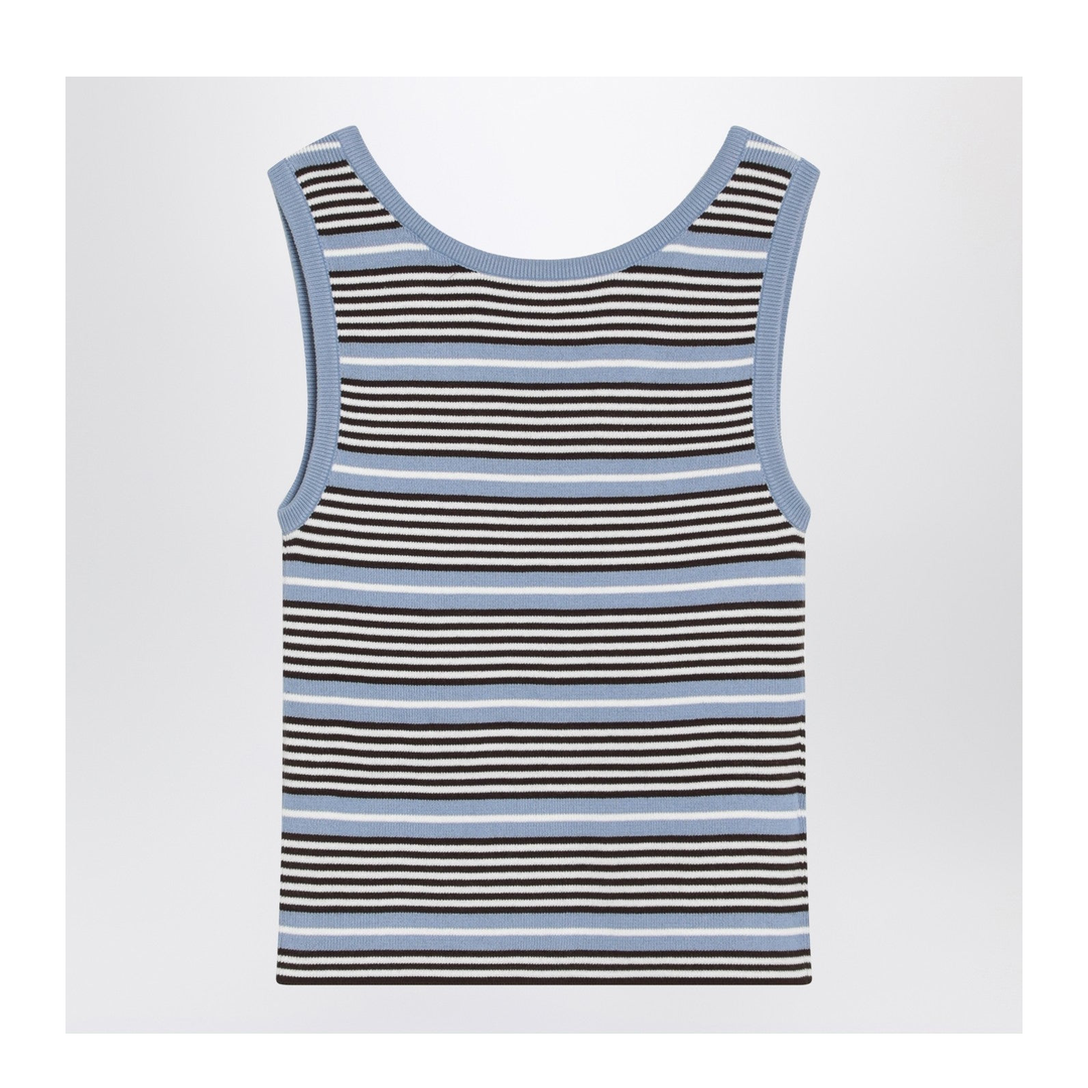 Light Blue and White Striped Tank Top - Image 2