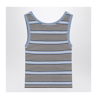 Light Blue and White Striped Tank Top - Image 2