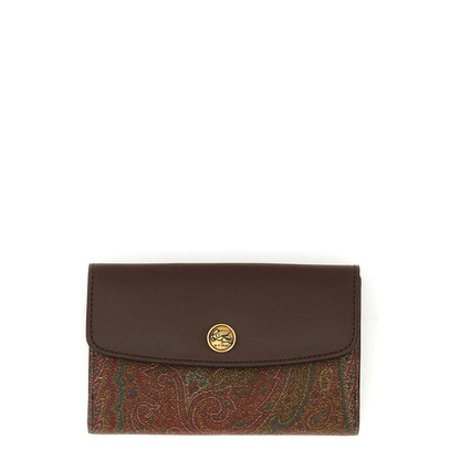 Paisley Wallet with Leather Flap and Coin - Image 1