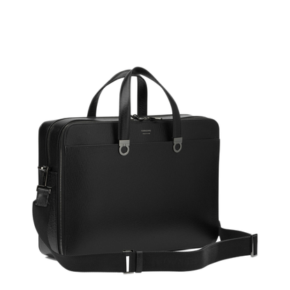 Gancini Calfskin Briefcase - Black - Image 2