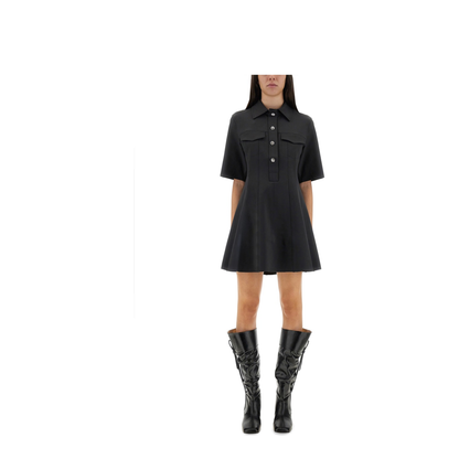 Mini Dress with Scalloped Buttons - Image 1