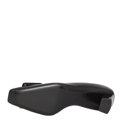 black calfskin pumps with buckle and wide heel - Image 4