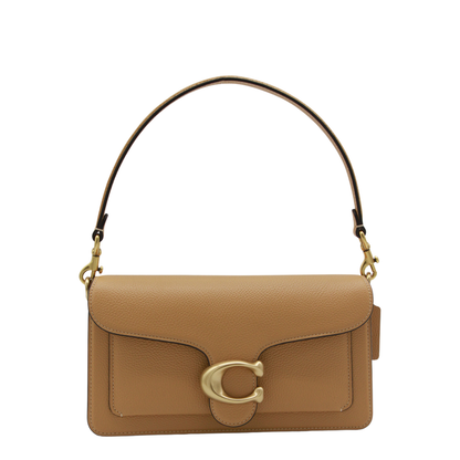 Tabby 26 Polished Pebble Leather Shoulder Bag - Brass/Biscuit - Image 2