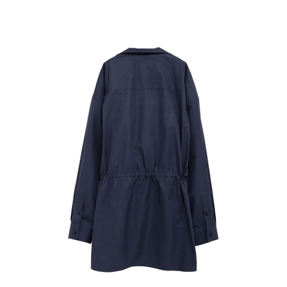 Elasticated Waistband Cotton Shirt Mini Dress - Image 2