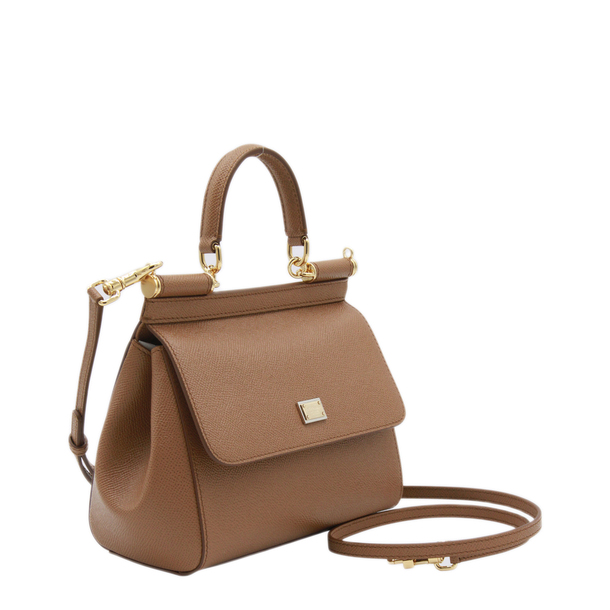 Sicily Small Calfskin Handbag - Brown - Image 4