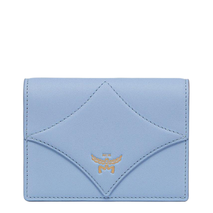 Spanish Calfskin Diamond Snap Wallet - Blue - Image 1