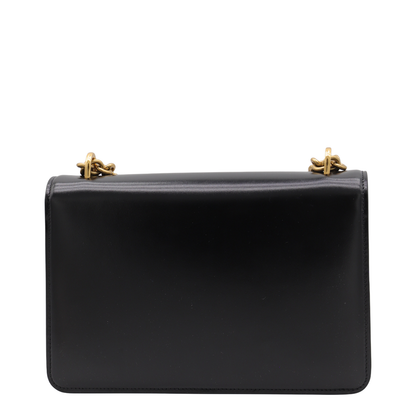 Black Leather Vain Shoulder Bag - Image 4