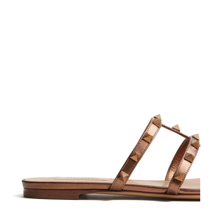 Rockstud Leather Flat Sandals - Image 2