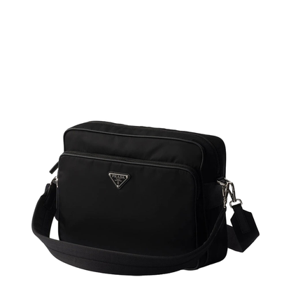 Logo-Plaque Re-Nylon Messenger Bag - Black - Image 3