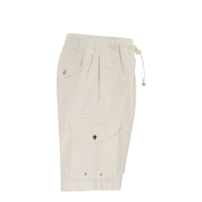 Drawstring Cotton Cargo Shorts - Image 3