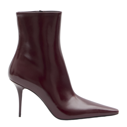 Ashley Booties in Smooth Leather in Bordeaux - Image 1