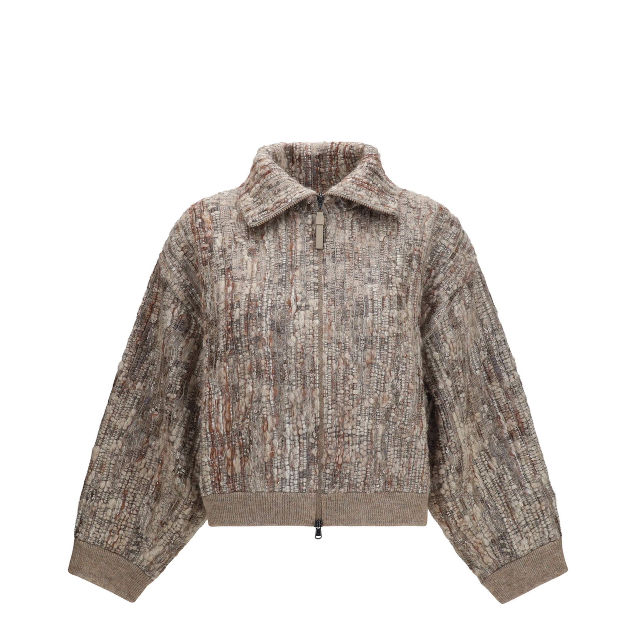 Perforated Zip Cardigan - Image 1