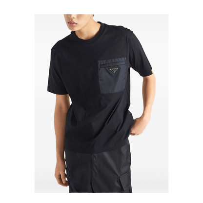 Black Cotton and Re-Nylon T-Shirt - Image 2