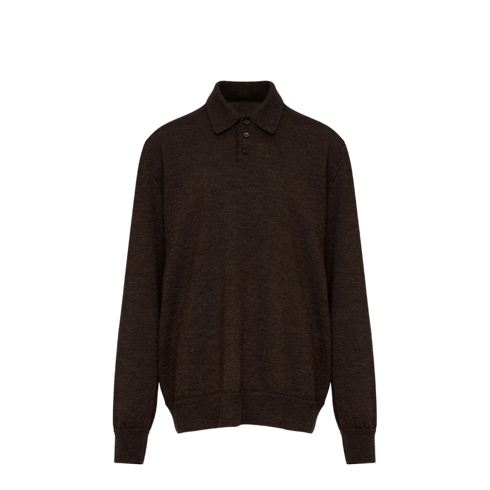 Wool Polo Shirt - Brown - Image 1