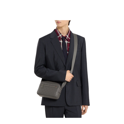 GG Emblem Small Smooth Leather Crossbody - Grey - Image 5
