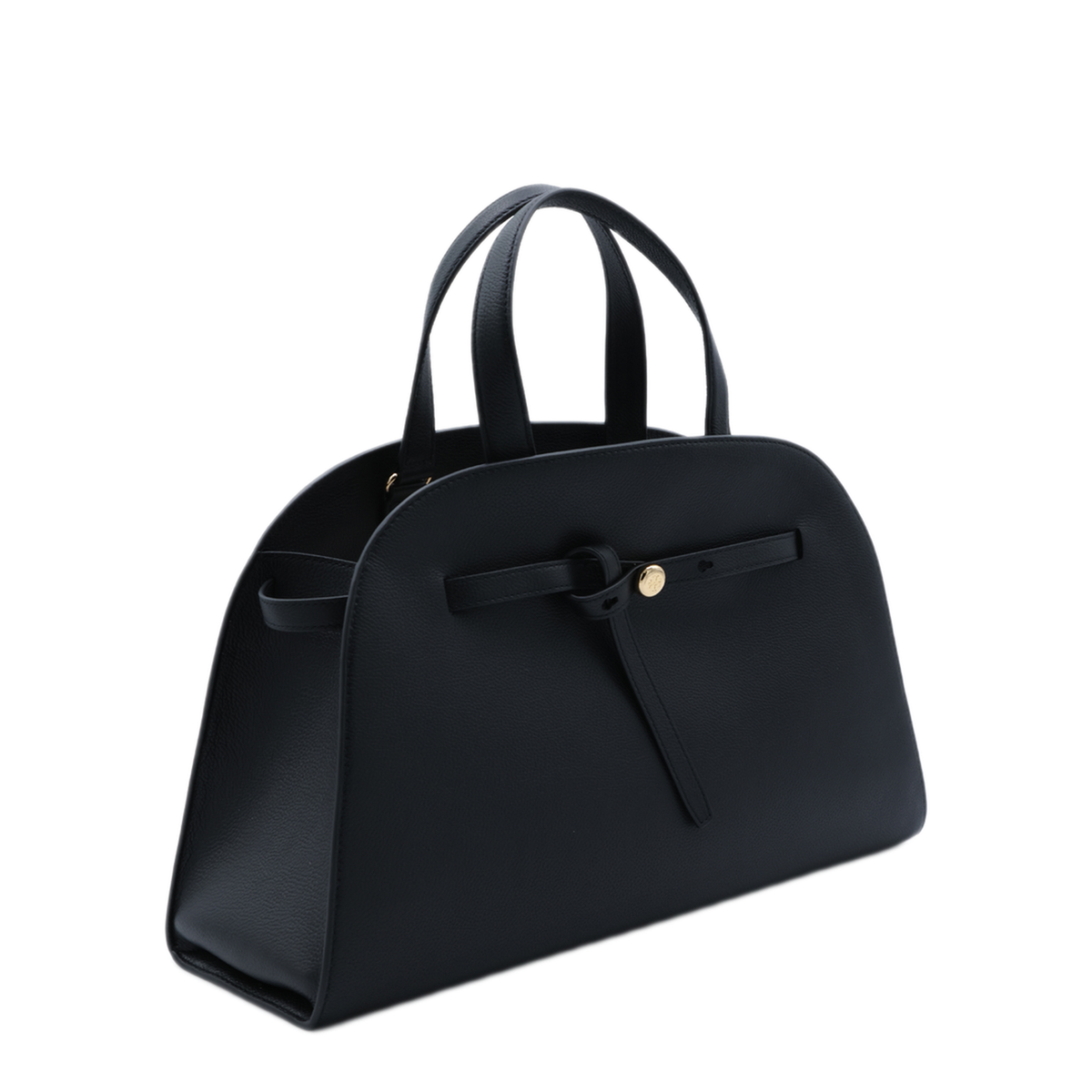 Romy Calf Leather Boston Bag - Black - Image 4