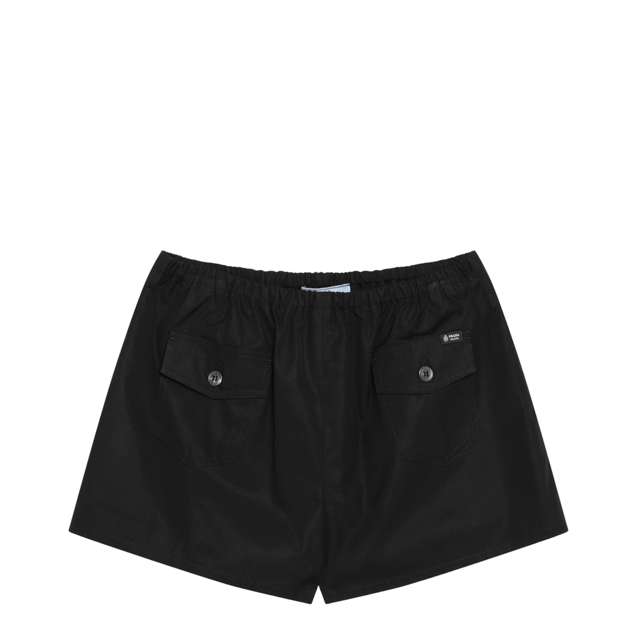 Black Cotton Poplin Shorts - Image 1