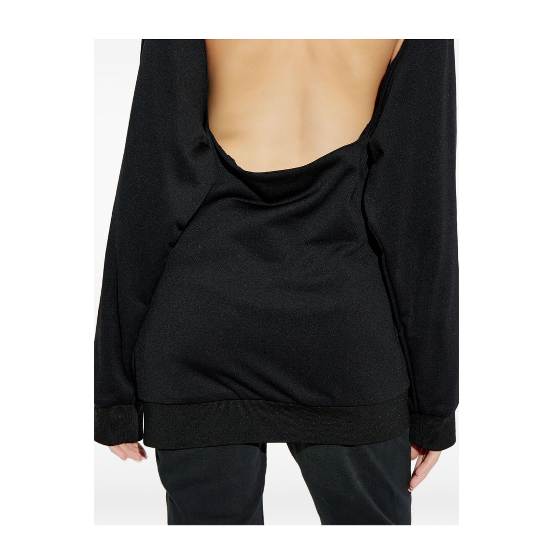 Black Cotton Zip-Up Tracksuit Jacket - Image 2