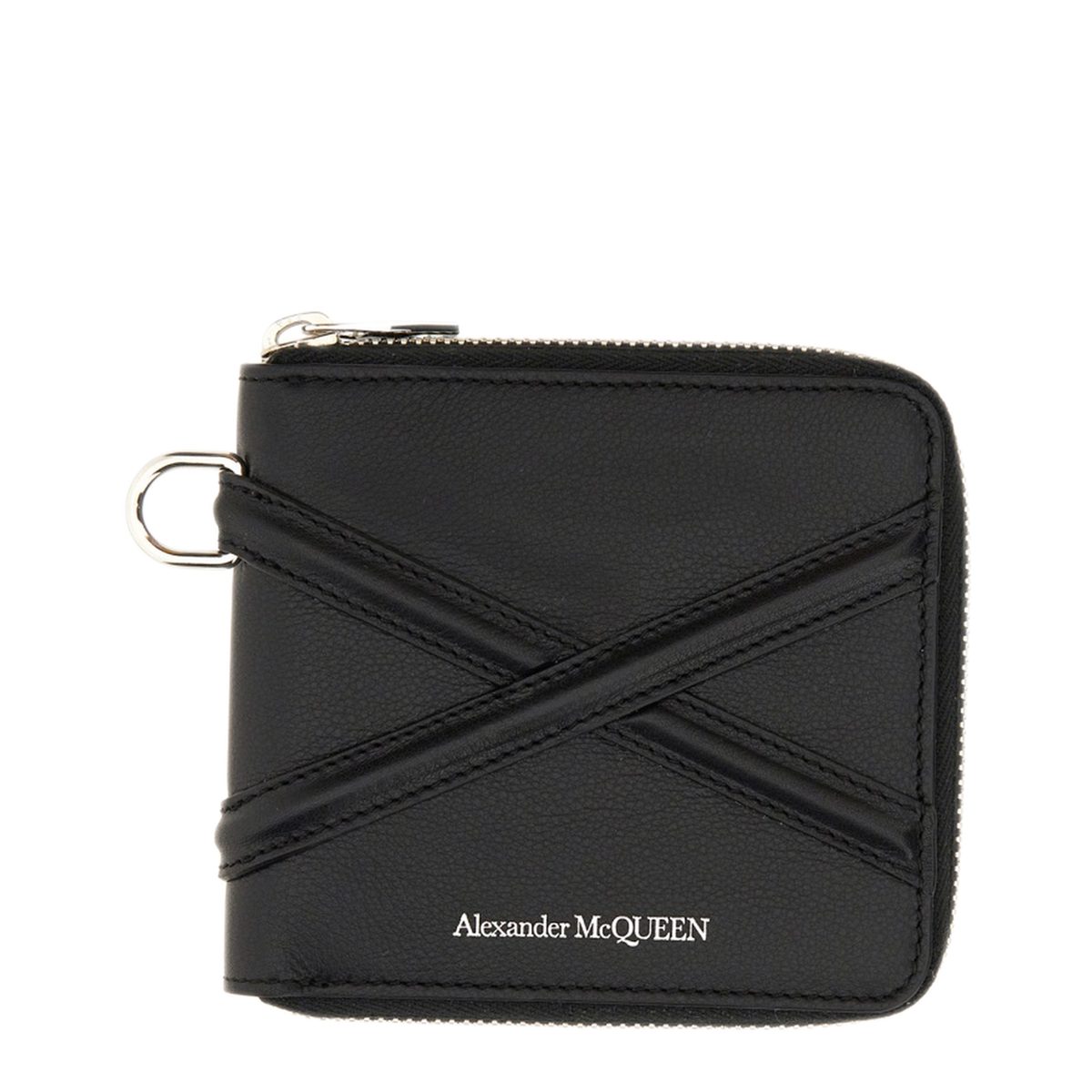Harness Zip-Around Calf Leather Wallet With Removable Strap - Black - Image 3