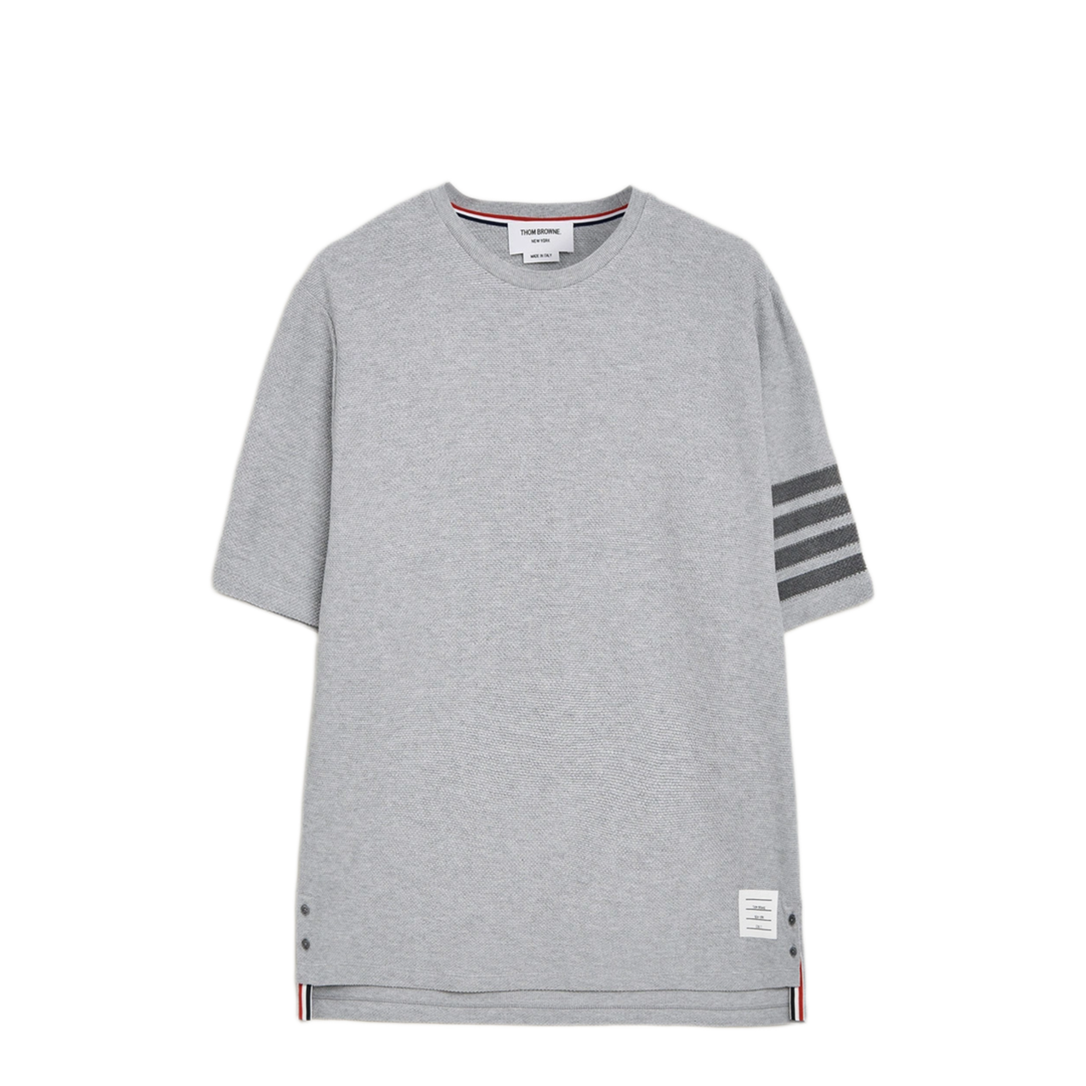 Short Sleeve Tee in Textured Pique with Eng 4 Bar - Image 1